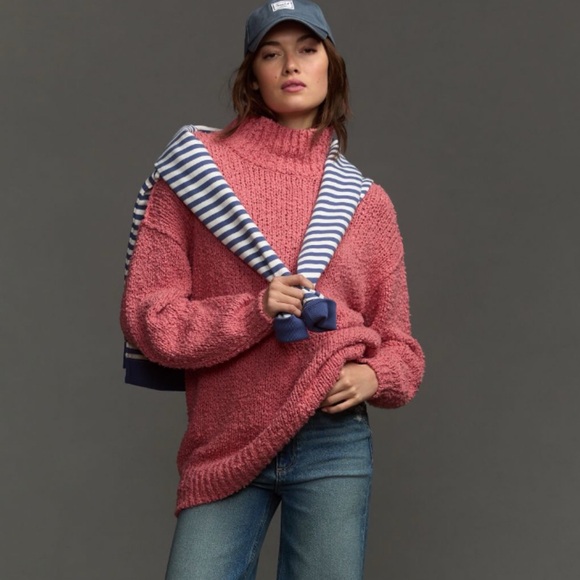NWT Anthropologie The Need-lt Oversized Mock Neck Sweater - Picture 4 of 11